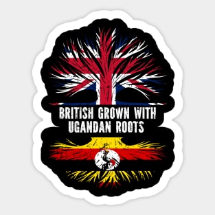 British Grown with Ugandan Roots UK Flag England Britain Union Jack Sticker